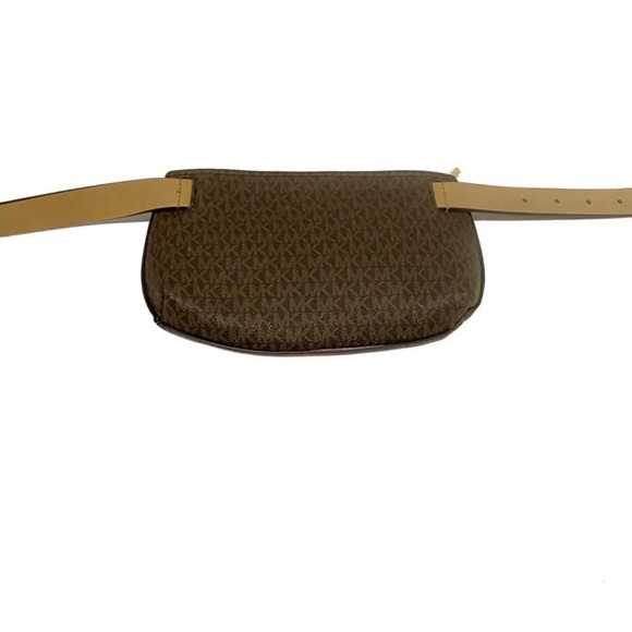 MICHAEL KORS MK Jet Logo Striped Brown Purple & Orange Belt Bag NWT - Picture 7 of 12